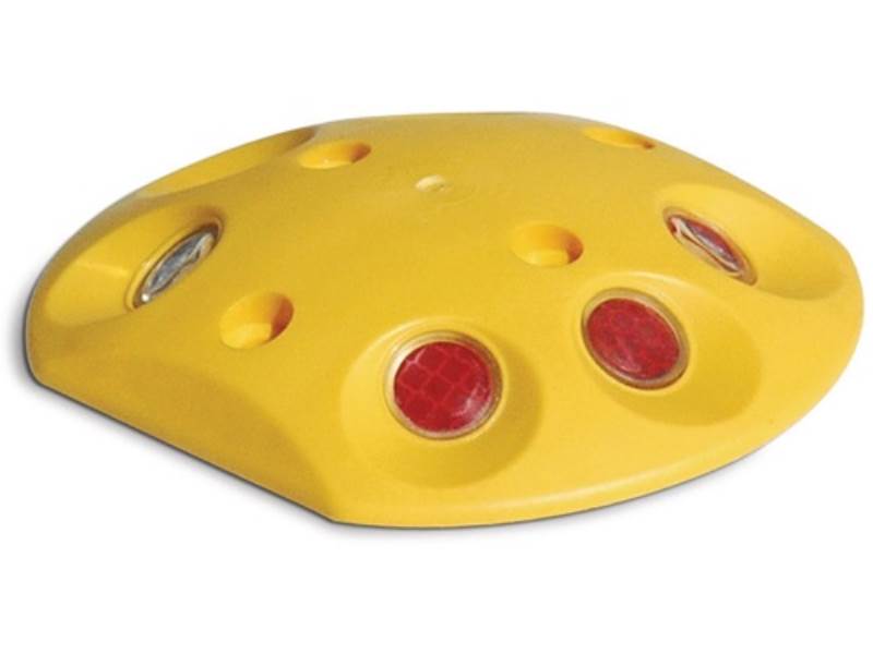 Markierungsknopf mit weißen/roten Reflektoren Polypropylen