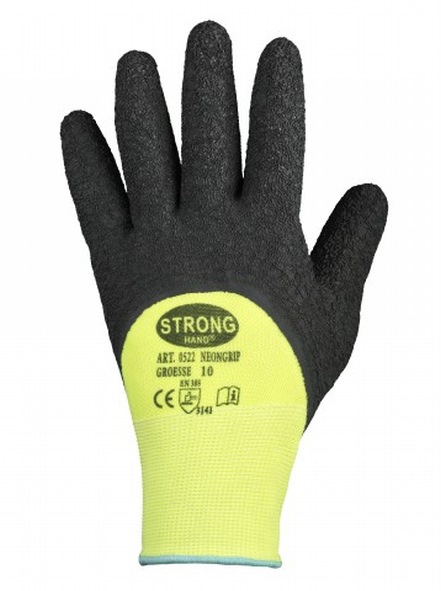 STRONGHAND 0522-08 Handschuhe NEONGRIP Größe 8 neongelb/schwarz EN 420, EN 388 P