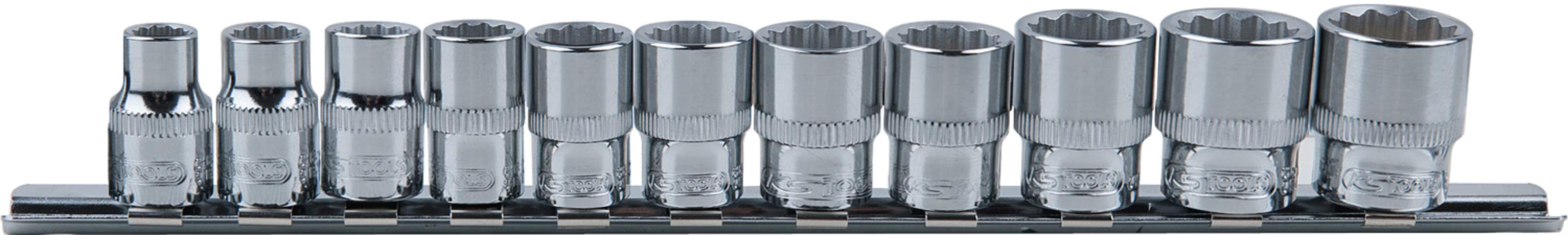 KS Tools 918.0601 3/8'' CHROMEplus 12-kant-Stecknuss-Satz, 11-tlg. 8-19mm
