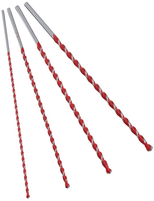 Bohrersatz Profi Multicut Box 4tlg.6,8,10,12x400mm rd.ALPEN Universal - Der Alleskönner hohe Flexibilität und präzise Bohrungen, auch bei abwechselndem Bohren in unterschiedlichen Materialien · zum Drehbohren in Fliesen, Mauerwerk, Metall, Holz und Kunsts