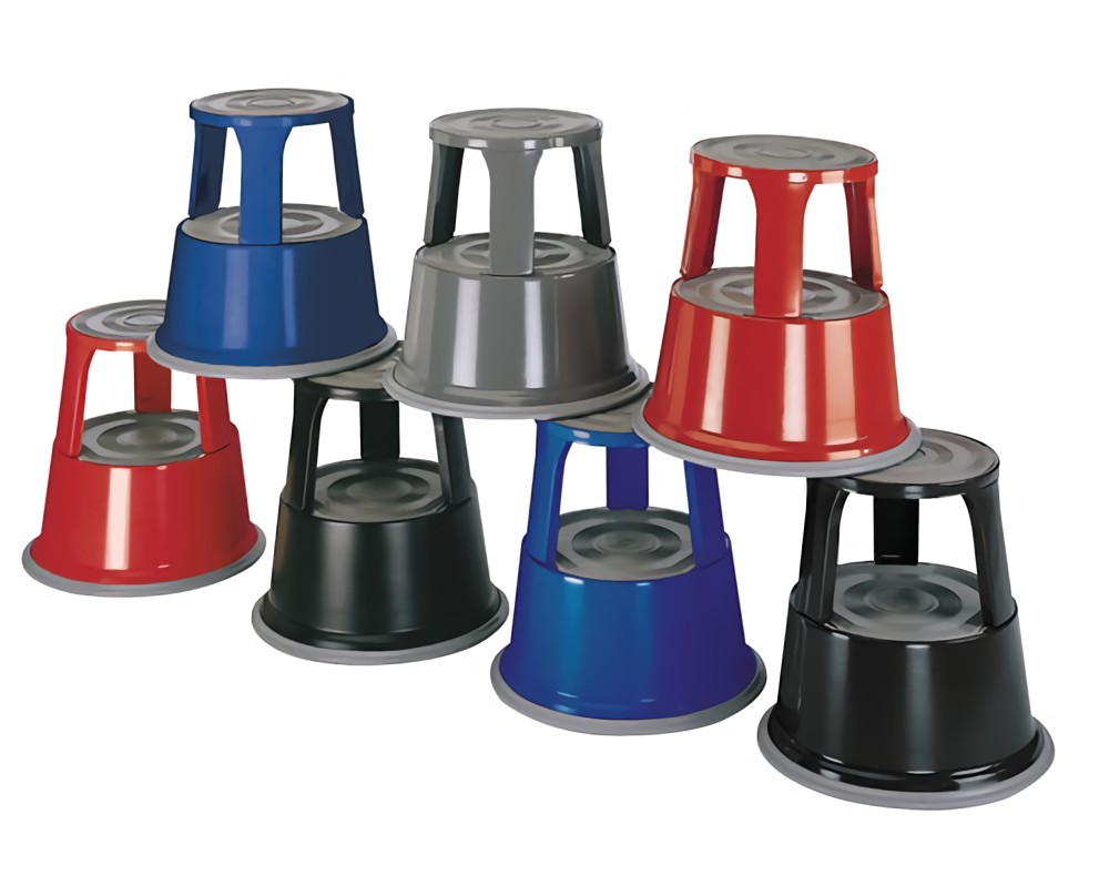 Rollhocker Stahlblech rot Höhe mit/ohne Belastung 430/440 mm D. oben 295 mm D.