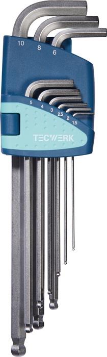 TECWERK  Winkelschraubendreher-Satz  9-teilig Kunststoffhalter SW 1,5 - 10 mm la