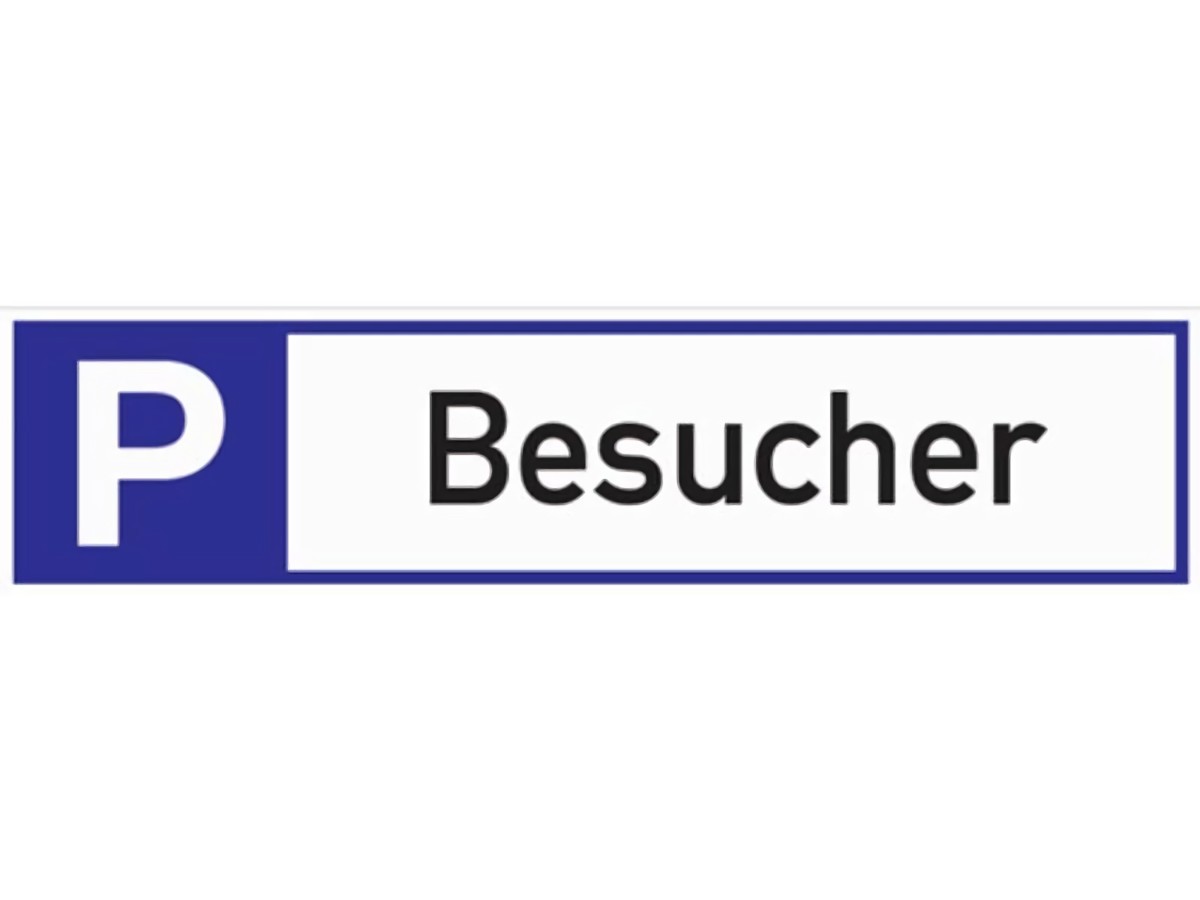 Parkplatzbeschilderung Parkplatz für Besucher L460xB110 mm Aluminium weiß/blau