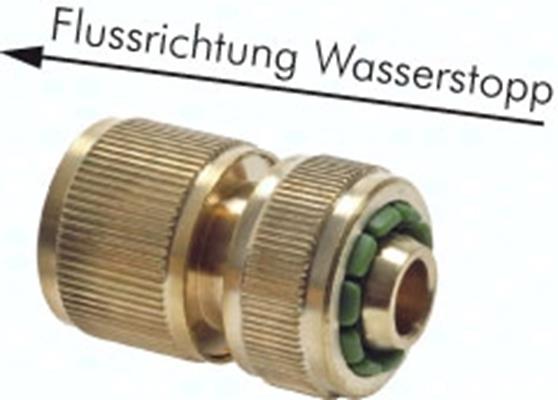 Kupplungsdose Schlauch 19 (3/ 4')mm, Messing, mit Wasserstop WSKDS 19 A Typ Messing:Werkstoffe:K?rper: Messing, Dichtung: NBR, Klemmring: NylonTemperaturbereich:0?C bis max. +60?CBetriebsdruck:0