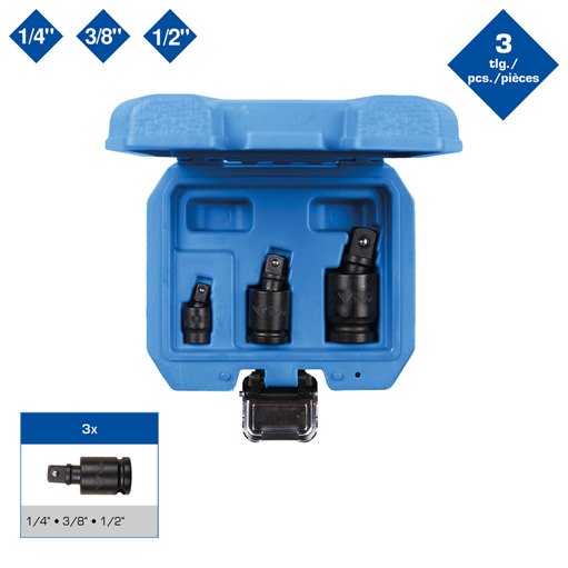 Brilliant Tools  BT024603 Kraft-Kugelgelenk-Satz 1/4'' + 3/8'' + 1/2'', 3-tlg