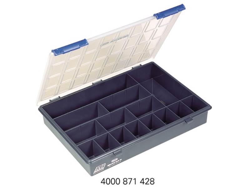 RAACO 136174 Sortimentskasten  B338xT261xH57mm 15 Fächer transparent dunkelblau