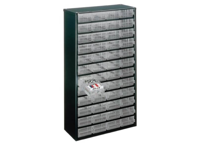 RAACO 137393 Kleinteilemagazin  B306xT150xH552mm Stahlblech 48 Schubladen Poypro