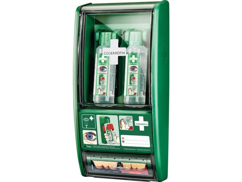 CEDERROTH 721500 Augenspülstation  H560xB290xT120ca.mm 2 x 0,5 l, 1 x Pflastersp