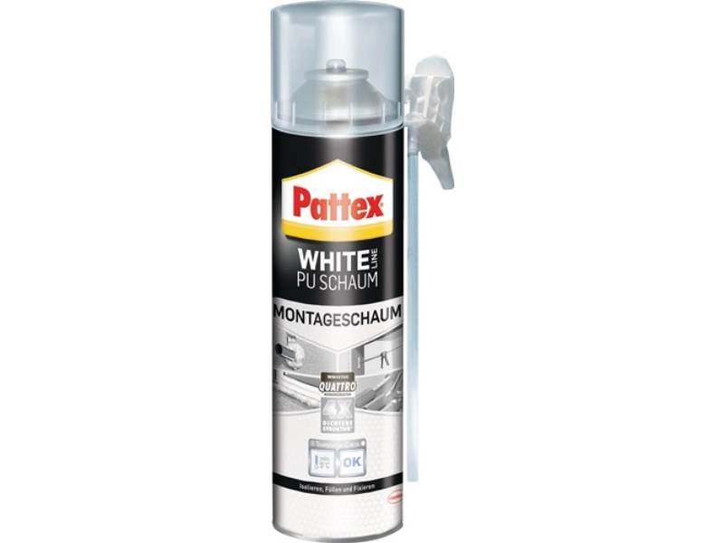 PATTEX PUW50 1K-Montageschaum White Line PUW50 500 ml B2 weiß mit Einweghandschu
