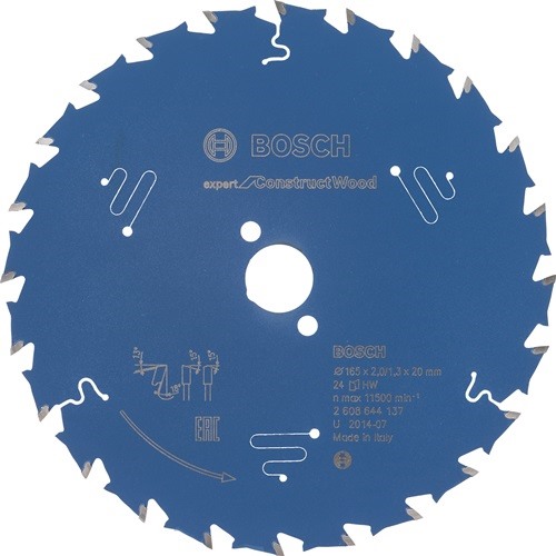 BOSCH 2608644137 Kreissägeblatt  Außen-Ø 165 mm Zähnezahl 24 WZ Bohrung 20 mm Sc