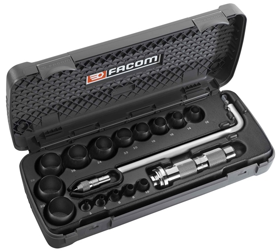 Facom 245.J1A Locheisen u. Kreisschneider Satz-19-tlg