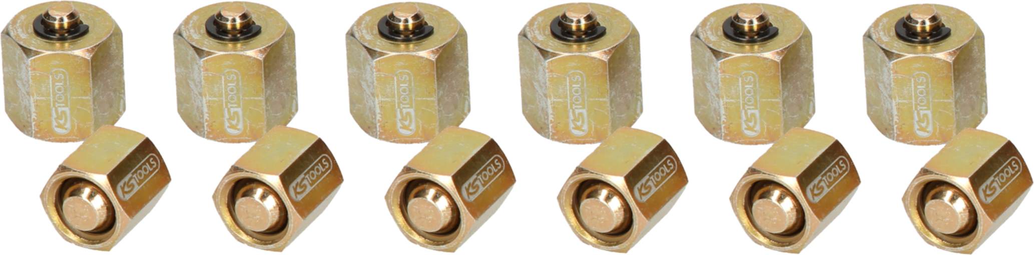 KS Tools 150.1835 Verschlussmuttern-Satz für Injektoren / Dieselmotoren, 12-tlg.