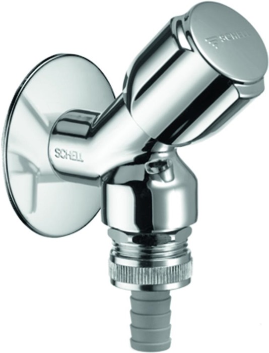 SCHELL 033920699 Geräteschrägsitzventil COMFORT chrom, mit RFV und RB 1/2Zoll