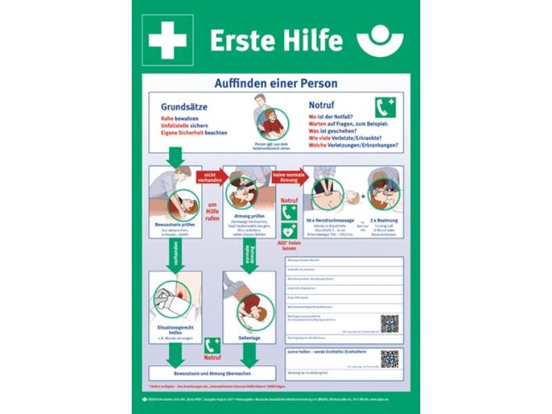 99699 Erste-Hilfe-Plan nach DGUV Information 204-001 L410xB590 mm Kunststoff