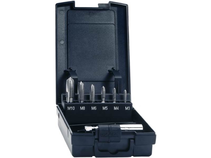 EXACT 05937 Gewindebohrerbit-Satz DIN 3126 M3-M10 7-teilig HSSG Kunststoffbox