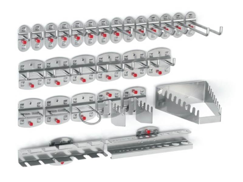 RASTERPLAN 4027.05.0001 Werkzeughalter  28-tlg. 14 Haken/6 Doppelhaken/8 div. Ha