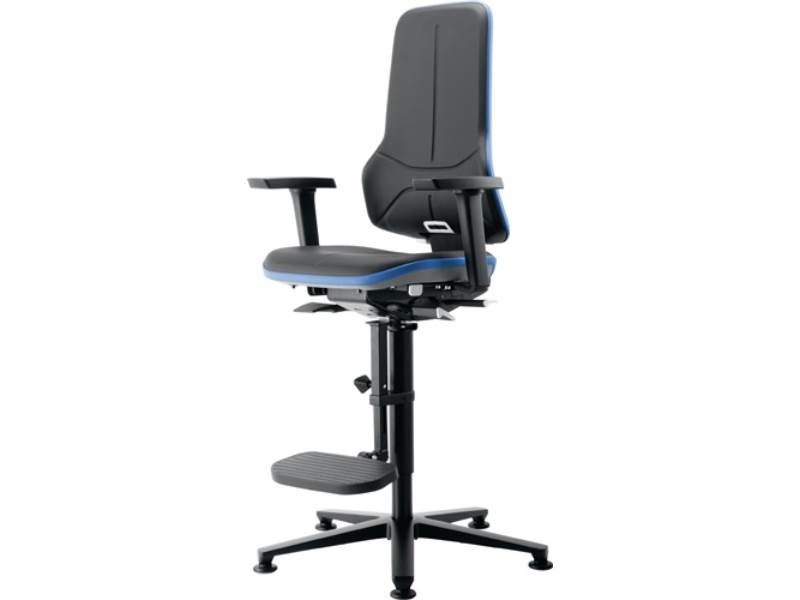 BIMOS 9561-9999-3277 Arbeitsdrehstuhl Neon Bodengleiter + Aufstiegshilfe ohne Po