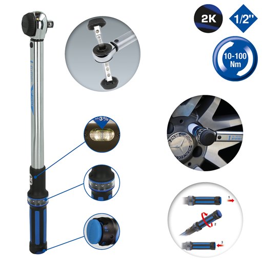 Brilliant Tools  BT141904 1/2'' Drehmomentschlüssel mit Drehknopf-Umsteck-Ratsch