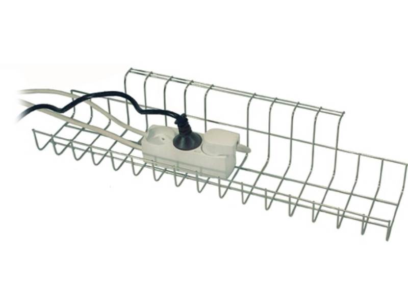 14197-8 Kabelkorb B490xT100xH80-85mm silber passend für Schreibtisch