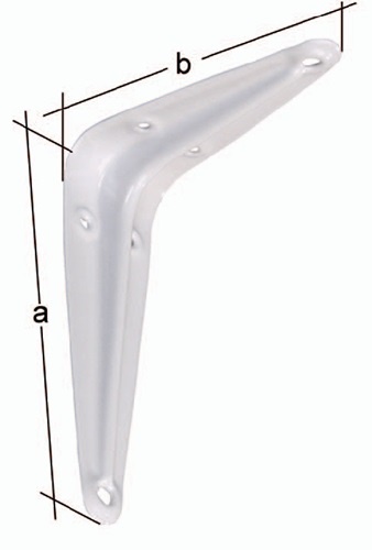 GAH 348649 Konsole  Länge 100 mm Höhe 75 mm Stahl weiß lackiert Tragfähigkeit 30