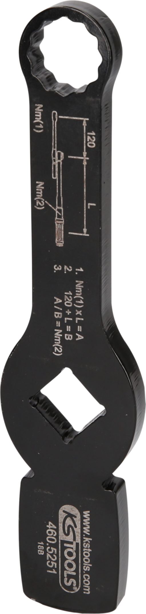 KS Tools 460.5251 3/4 Schlag-Zwölfkant-Schlüssel mit 2 Schlagflächen, 21 mm