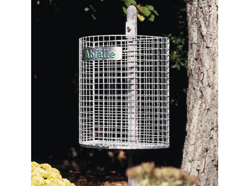 Abfallkorb H400xB430xT210mm 27 l Drahtgitter verzinkt mit gelochtem Boden