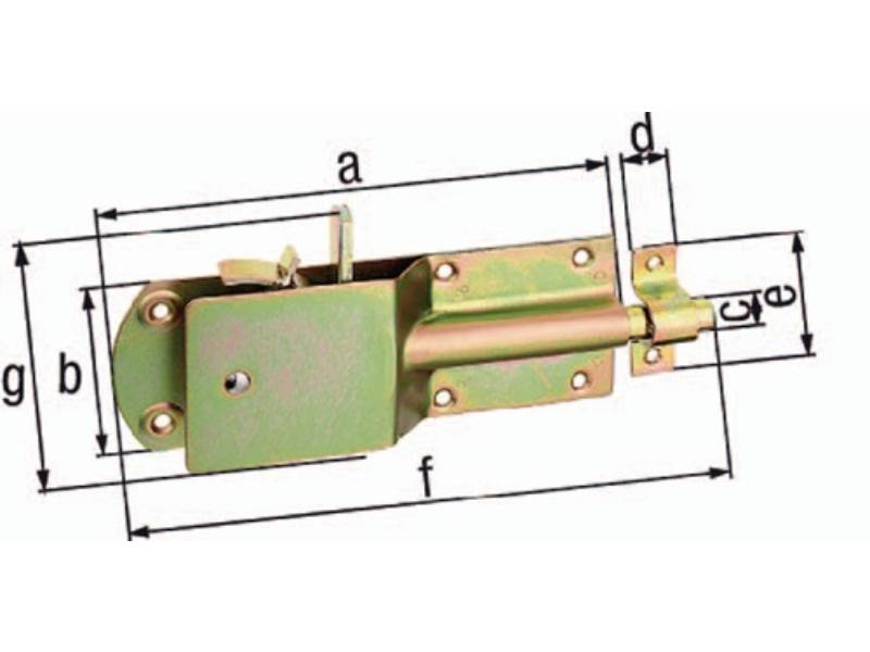 GAH 124182 Sicherheits-Stallriegel  Länge 200 mm Breite 125 mm Stahl galvanisch