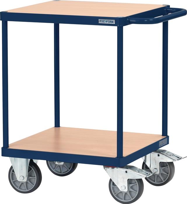 TECWERK  Tischwagen  2 Ladeflächen L600xB600mm saphirblau, RAL 5003 Trgf.500 kg