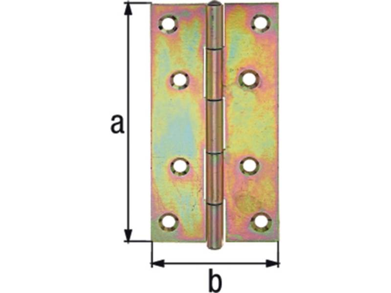 GAH 345426 Scharnier  Höhe 100 mm Breite 49 mm Stärke 1,25 mm Stahl galvanisch g