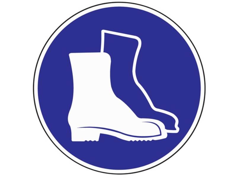 Gebotszeichen Fußschutz benutzen Folie