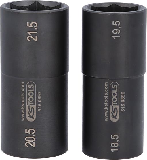 KS Tools 515.0895 1/2'' Spezial-Alu-Felgen-Kraft-Stecknuss-Satz für Ford, 18,5 /