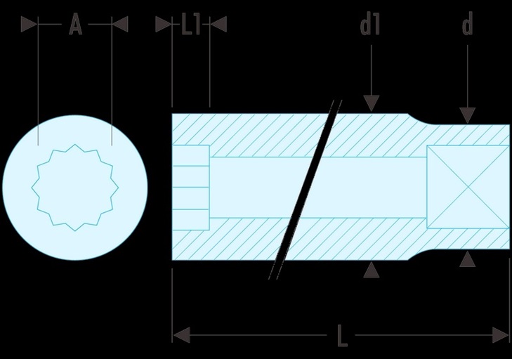 Facom R.8E Steckschluessel 1/4'' 12-Kant 8mm