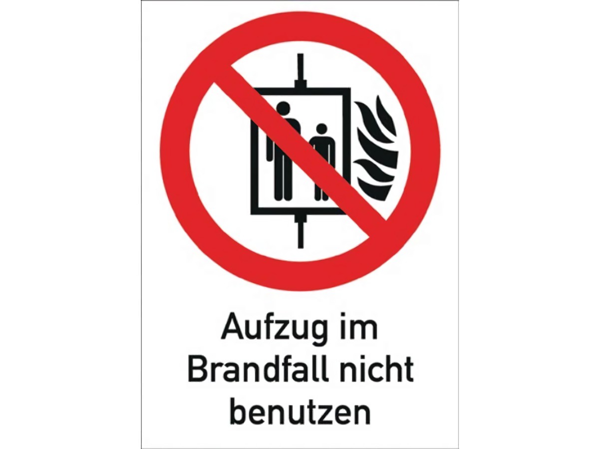 3000277612 Verbotszeichen  ASR A1.3/DIN EN ISO 7010 Aufzug im Brandfall nicht b