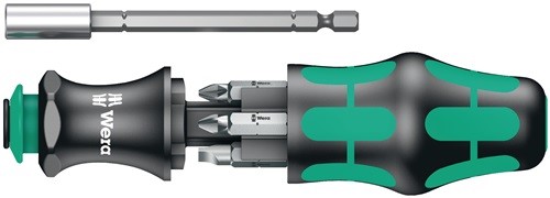 WERA 05073240001 Magazinbithalter KK 28 8-teilig Schlitz / PH / PZD