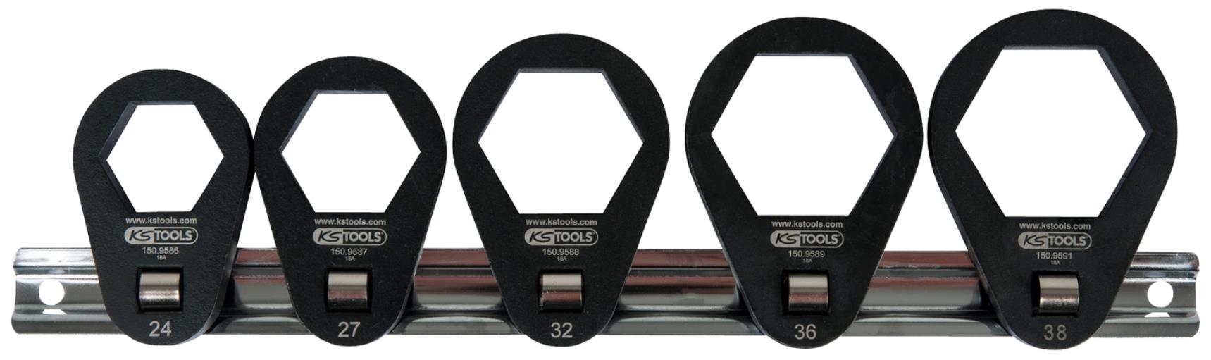 KS Tools 150.9585 3/8 Öldienstschlüssel-Satz für Filtergehäusedeckel, extra fla