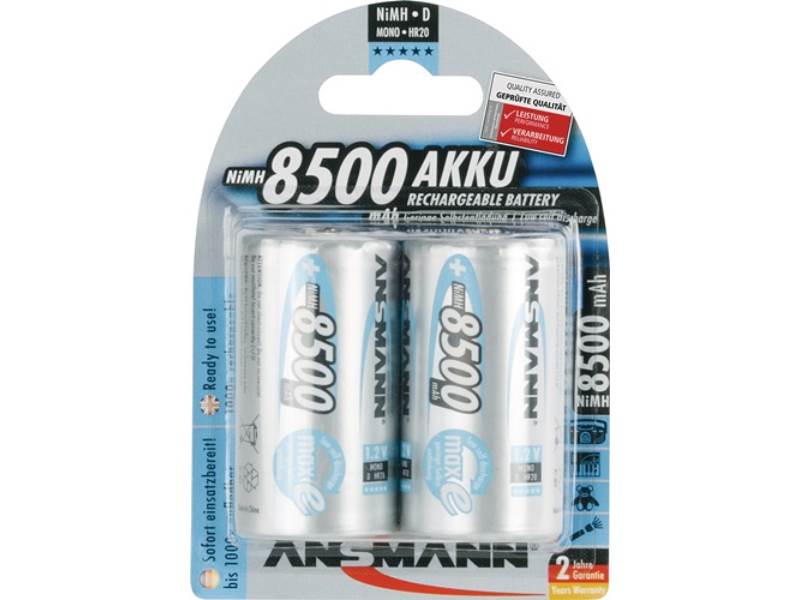 ANSMANN 5035362 Akku-Zelle maxE 1,2 V 8500 mAh R20-D-Mono HR20 2