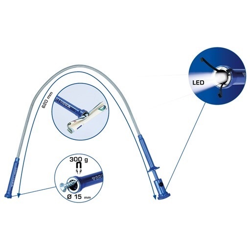 Brilliant Tools  BT115908 Krallengreifer mit Magnet und LED, starr
