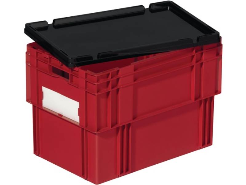 LA-KA-PE DTK/D600 Stülpdeckel  L600xB400mm schwarz PP passend für Drehstapelbehä