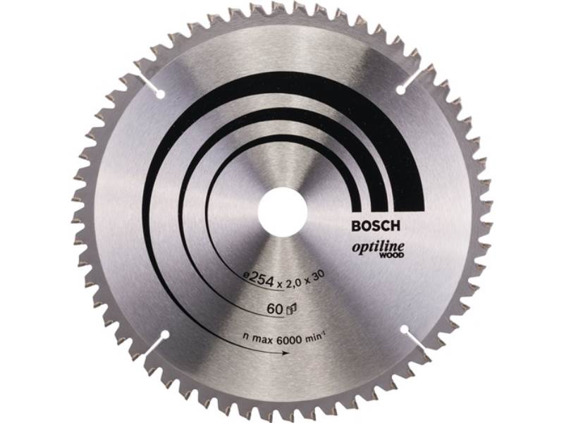 BOSCH 2608640436 Kreissägeblatt PRO Wood Außen-Ø 254 mm Zähnezahl 60 WZ/N Bohrun