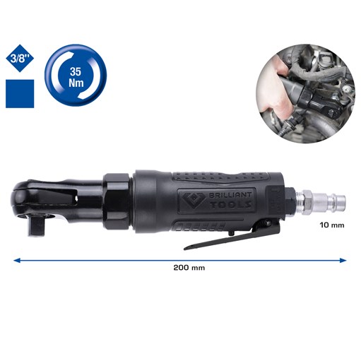 Brilliant Tools  BT160602 3/8'' Druckluft-Ratsche, 35 Nm