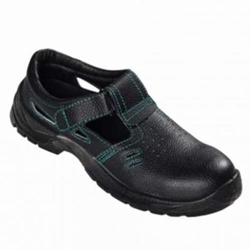 teXXor® S1-Sicherheitsklettsandalen GAP schwarz/grün 6111_42 Gr.42