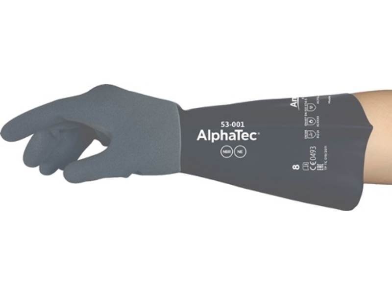 ANSELL 53001110 Chemiehandschuhe AlphaTec 53-001 Größe 11 grau/schwarz EN 388, E