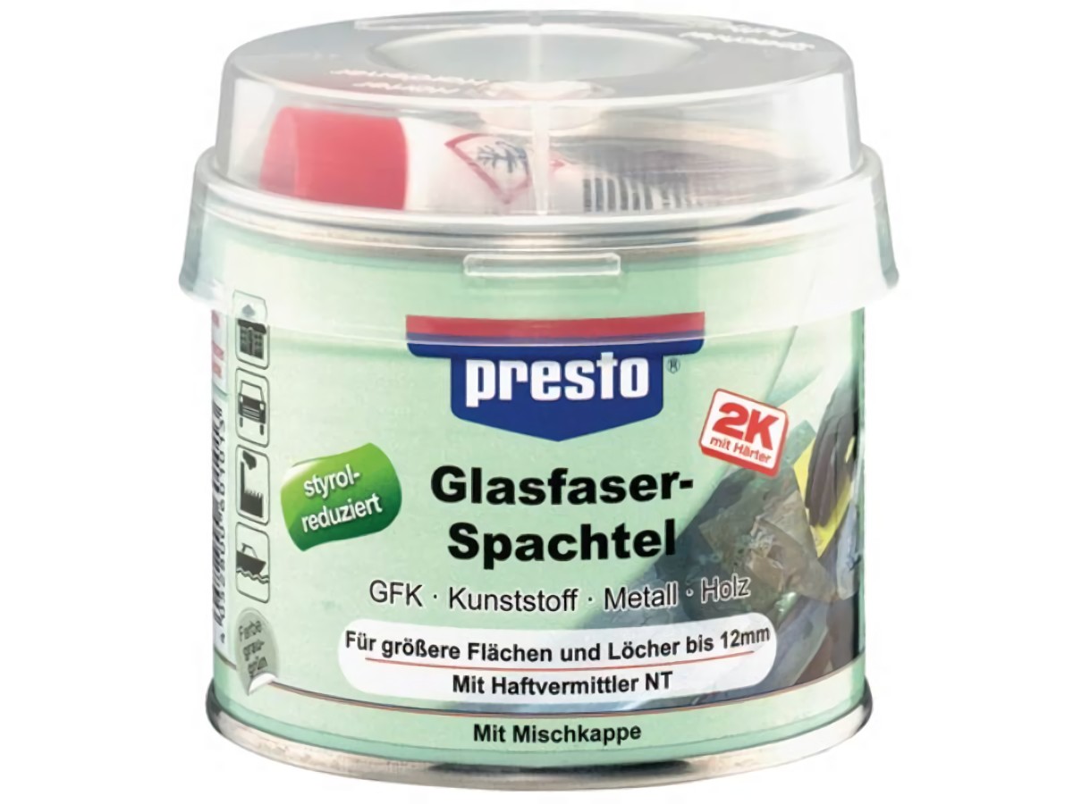 PRESTO 601013 2K-Glasfaserspachtel  grau-grün, Härter rot 250 g