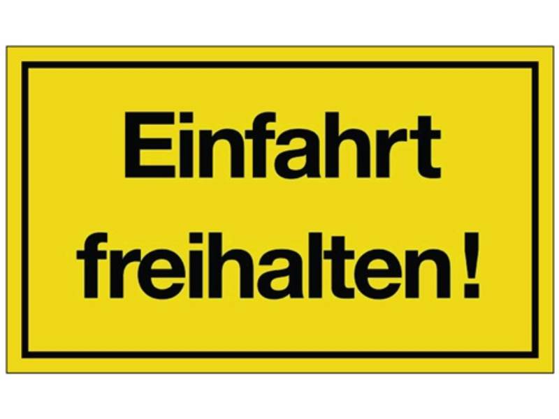 Hinweiszeichen Einfahrt freihalten! L250xB150 mm gelb schwarz Kunststoff