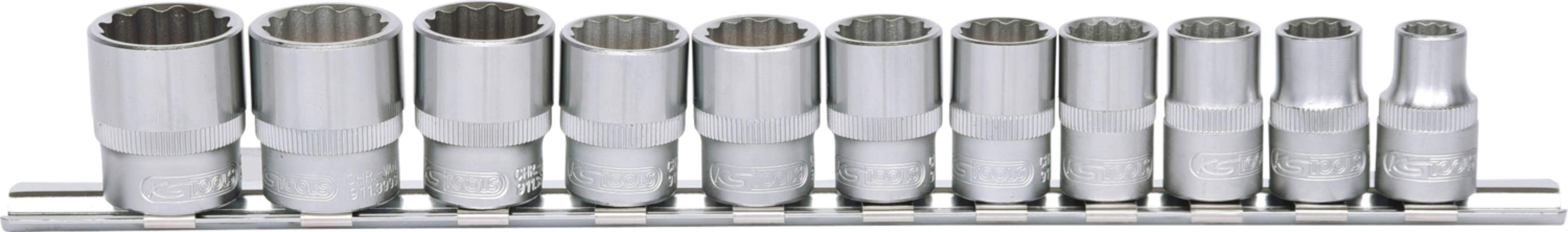 KS Tools 911.0609 3/8'' 12-kant-Stecknuss-Satz, 11-tlg.