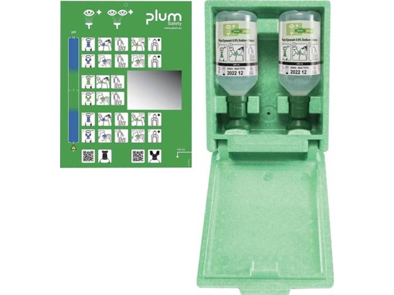 PLUM 4650 Augenspülstation  2 x 0,5 l H280xB230xT110ca.mm  Haltbarkeit 3 Jahre(u