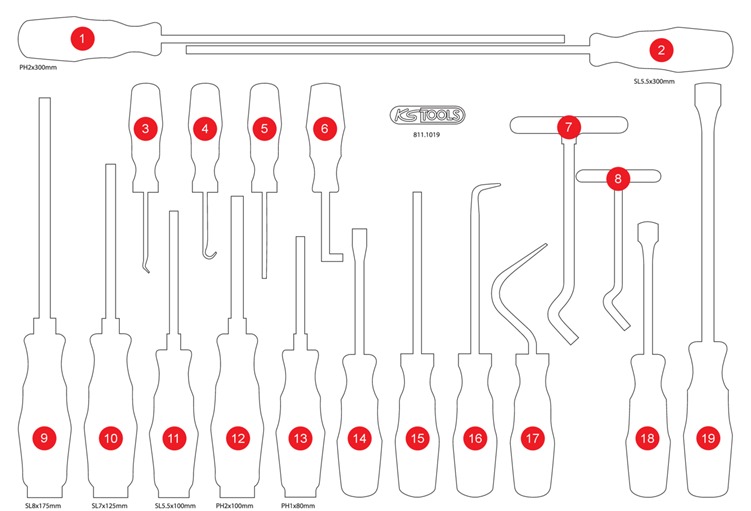 KS-Tools 811.1019-97 Leere Schaumstoffeinlage zu 811.1019