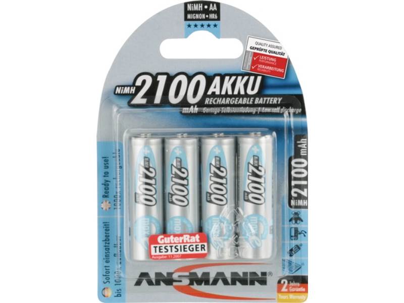 ANSMANN 5035052 Akku-Zelle maxE 1,2 V 2100 mAh R6-AA-Mignon HR6 4