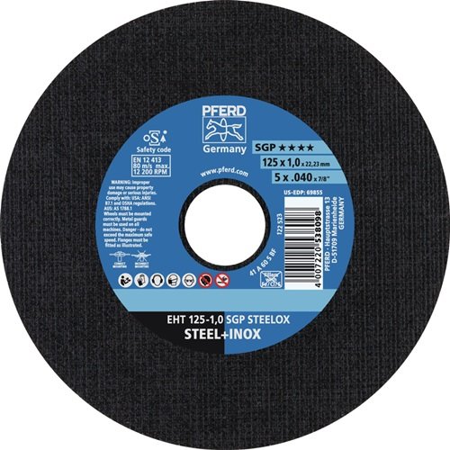 PFERD TOOLS 61341094 Trennscheibe SGP STEELOX D125x0,8mm gerade INOX Bohrung 22,