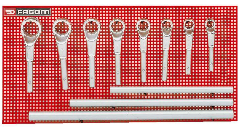 Facom 54.P9M Aufsteck-Ringschluessel, Satz, 12-tlg